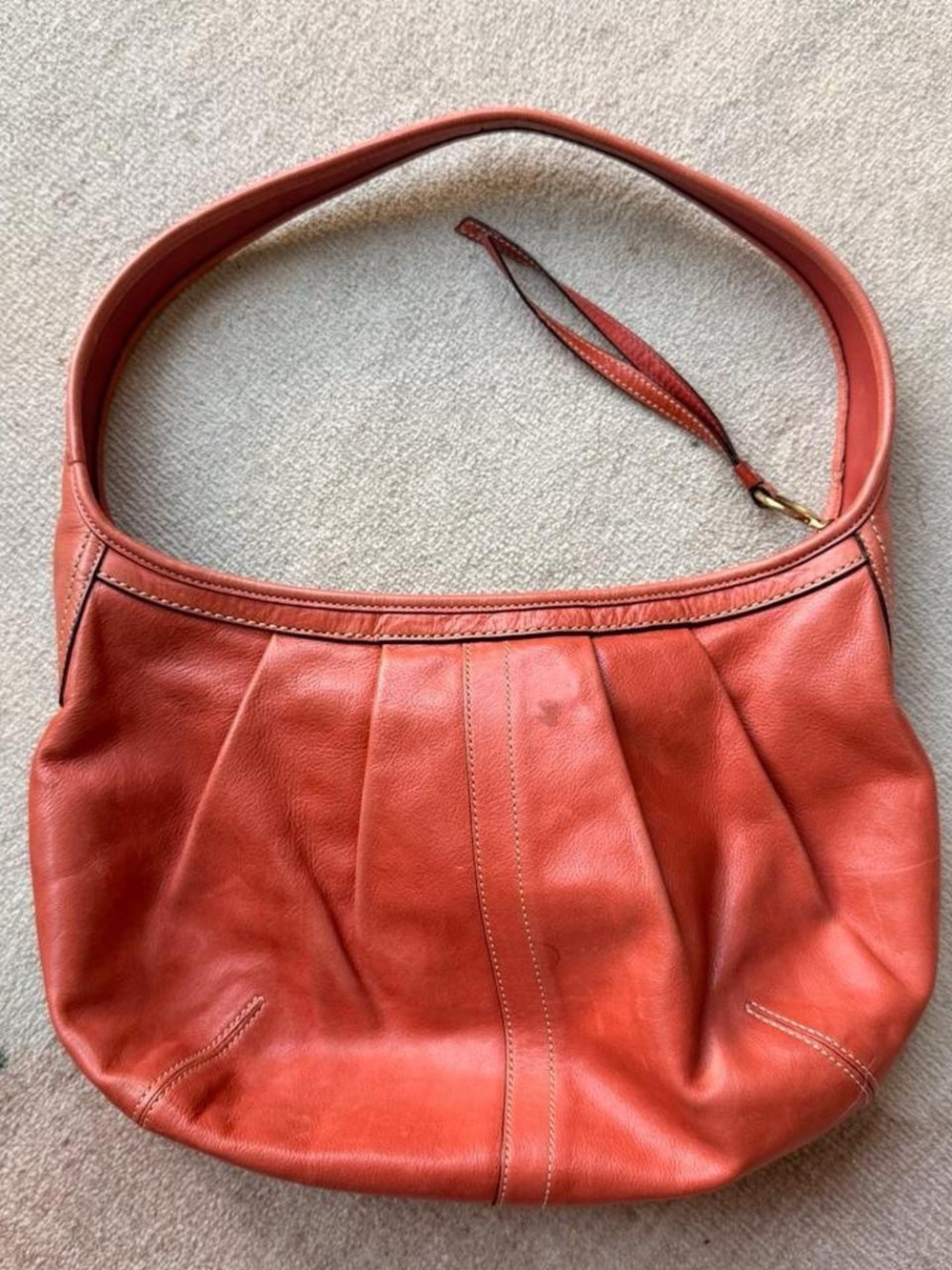 Coach Leather Shoulder Bag in Burnt Orange
